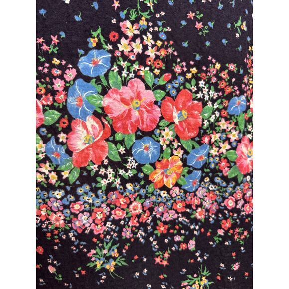 Vintage 70s The Fig Leaf Floral Smocked Cottagecore Prairie Midi Cotton Dress XS - Picture 8 of 16